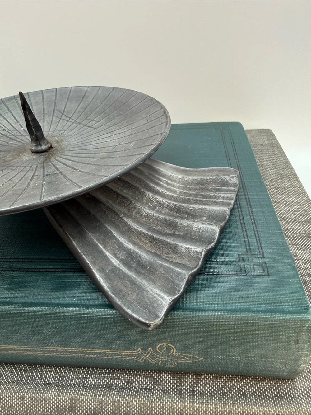Vintage Mid Century Modern Brutalist Metal Candle Holder Austria